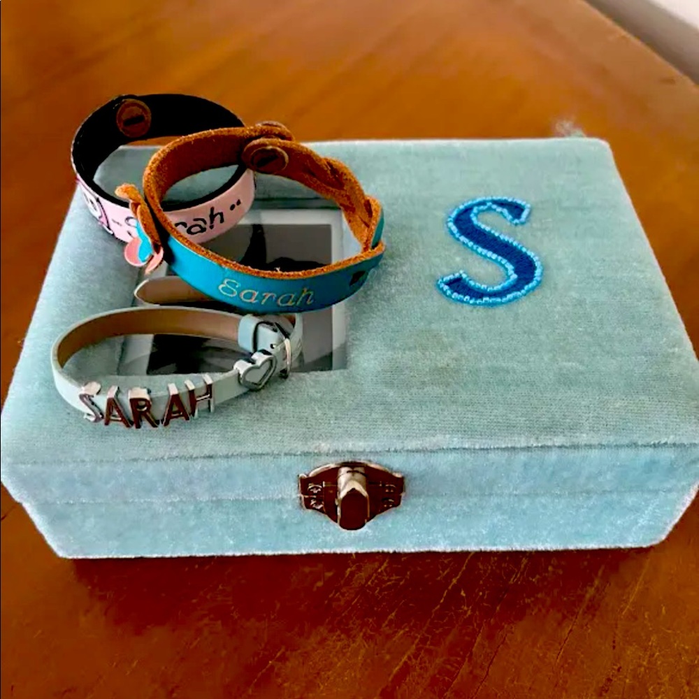 Girls Name Bracelets & Jewelry Box- "Sarah"